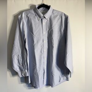 L.L.BEAN TRADITIONAL FIT WRINKLE FREE 100% COTTON FRENCH BLUE MENS SHIRT 16-32